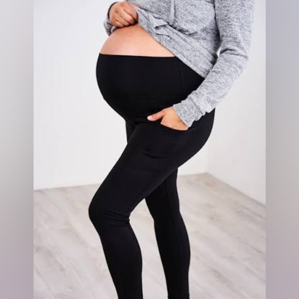 Latched Mama High Waisted Leggings with Side Pocket, Black 4X